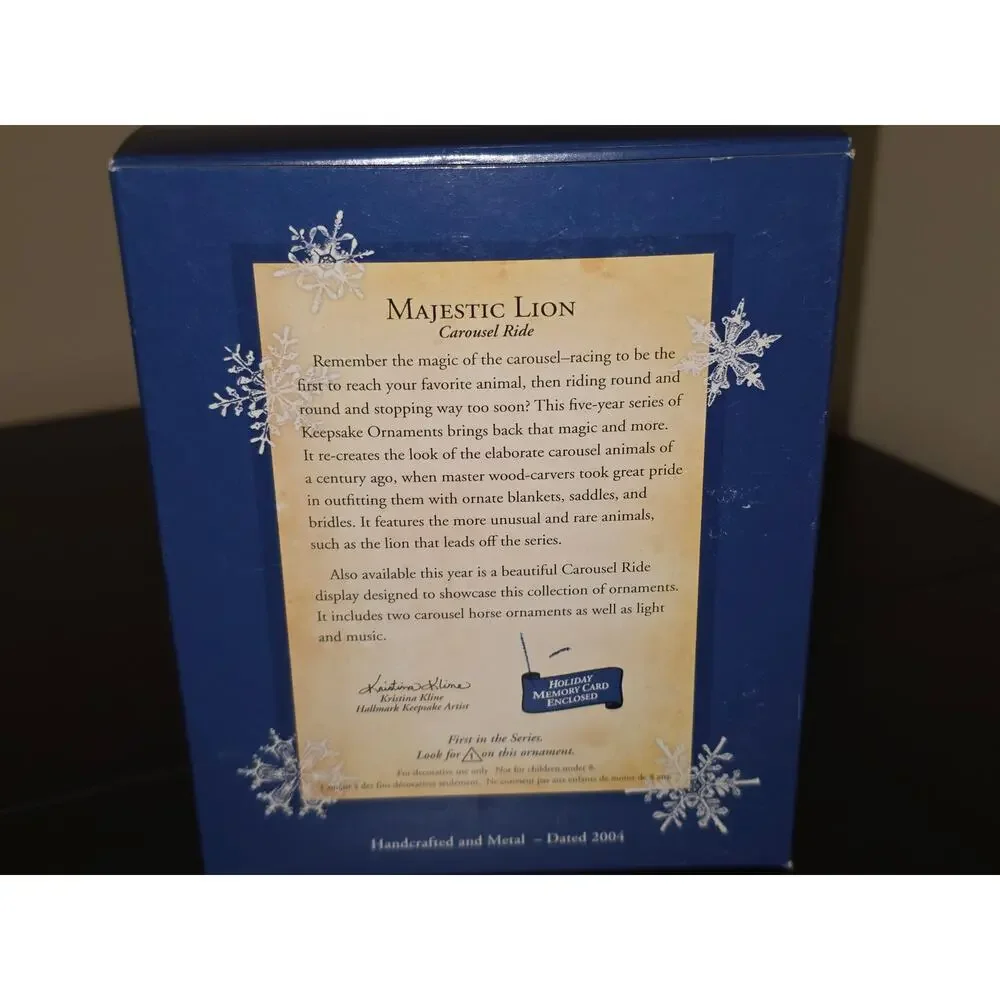 Hallmark Keepsake Ornament 2004 Majestic Lion #1‎ 1st Carousel Ride First MIB